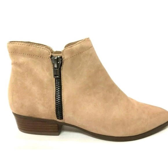 Naturalizer Tan Ankle Booties with Side Zipper - Picture 1 of 9
